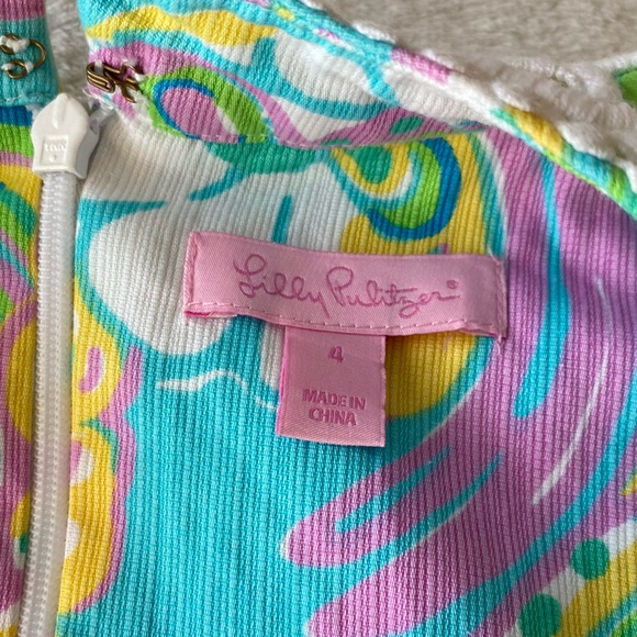Lilly Pulitzer Alexa Shift Dress “Shorely Blue Double Trouble" sz 4 - Picture 11 of 16